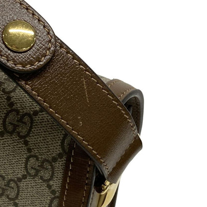Gucci Shoulder Bag GG Plus GG Supreme/horsebit 1955 602204 Beige And Dark Brown