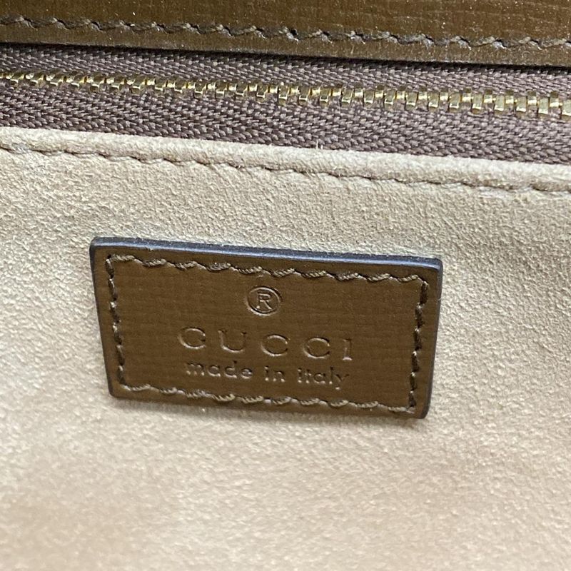 Gucci Shoulder Bag GG Plus GG Supreme/horsebit 1955 602204 Beige And Dark Brown