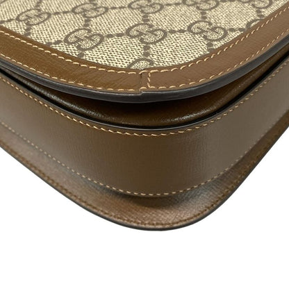 Gucci Shoulder Bag GG Plus GG Supreme/horsebit 1955 602204 Beige And Dark Brown
