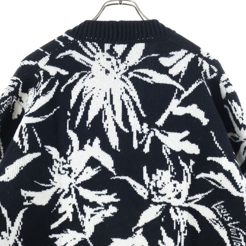 Louis Vuitton 23SS Thistle Jacquard Wool Knit Cardigan Black Rm231 H56 Hon98w