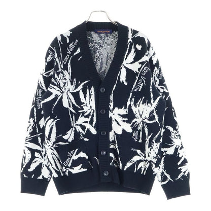 Louis Vuitton 23SS Thistle Jacquard Wool Knit Cardigan Black Rm231 H56 Hon98w