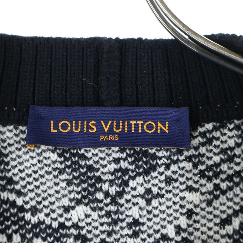 Louis Vuitton 23SS Thistle Jacquard Wool Knit Cardigan Black Rm231 H56 Hon98w