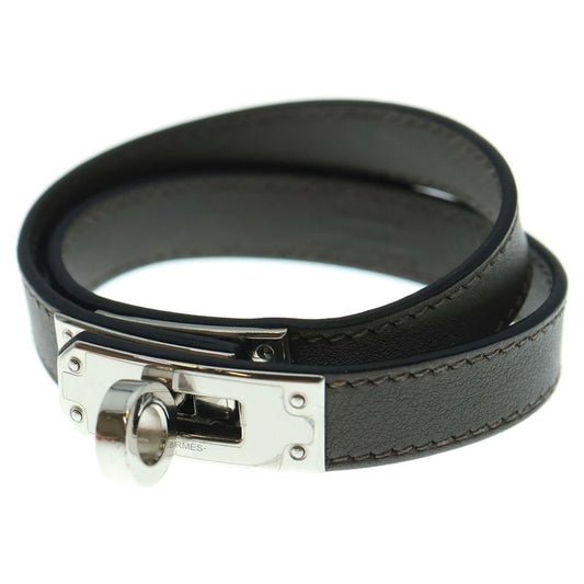 Hermes Kelly Bracelet Doubretour Black Silver Hardware Engraved W