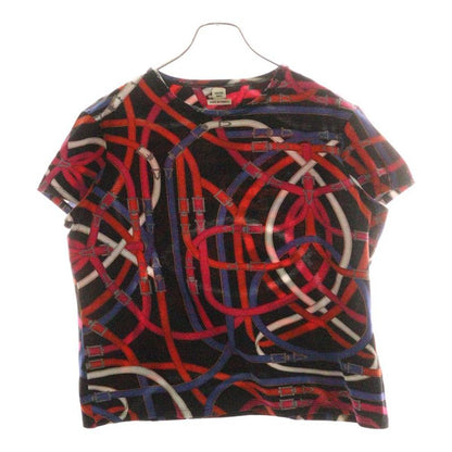 Hermes Belt All-over Print Crew Neck Short Sleeved T-shirt Cut And Sewn