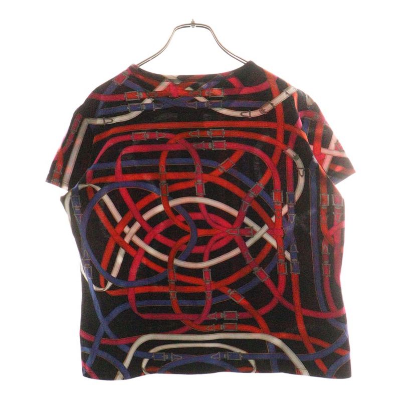 Hermes Belt All-over Print Crew Neck Short Sleeved T-shirt Cut And Sewn