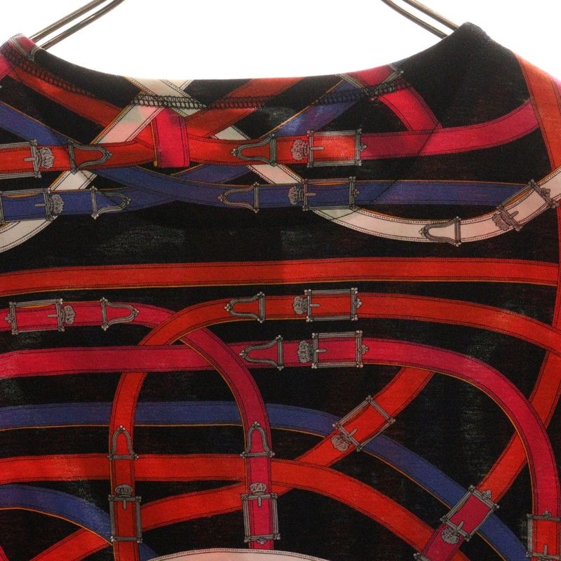 Hermes Belt All-over Print Crew Neck Short Sleeved T-shirt Cut And Sewn
