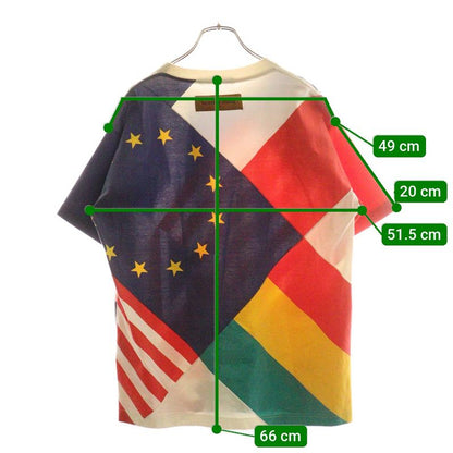 Louis Vuitton 19AW Flag Printed Crewneck Short-sleeved T-shirt Cut And Sewn