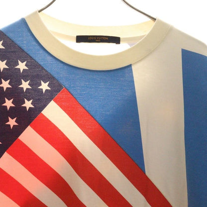 Louis Vuitton 19AW Flag Printed Crewneck Short-sleeved T-shirt Cut And Sewn