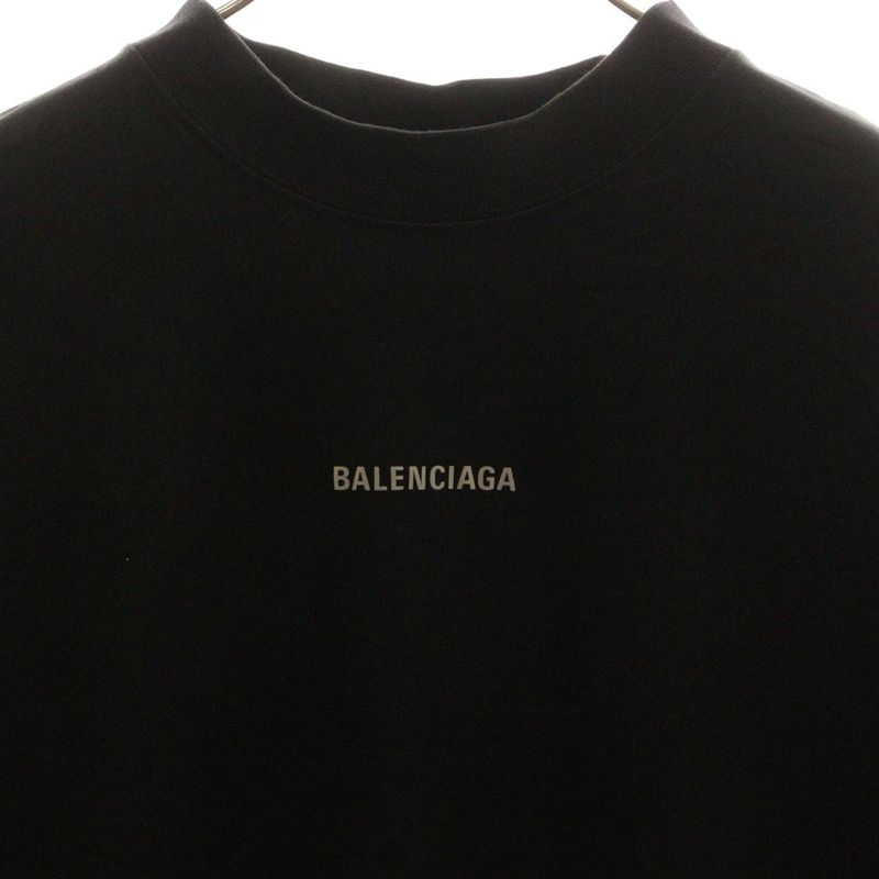 Balenciaga 24SS Reflector Logo Short Sleeve T-shirt Black 764235 Tqvn1