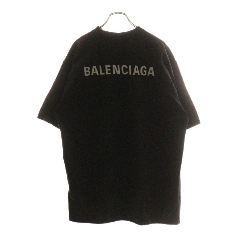 Balenciaga 24SS Reflector Logo Short Sleeve T-shirt Black 764235 Tqvn1