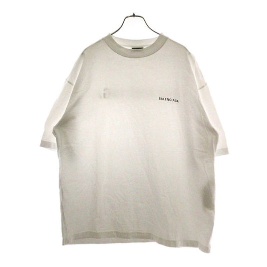 Balenciaga Medium Fit Logo Print Crew Neck Short Sleeve T-shirt White 612986