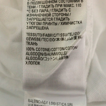 Balenciaga Medium Fit Logo Print Crew Neck Short Sleeve T-shirt White 612986