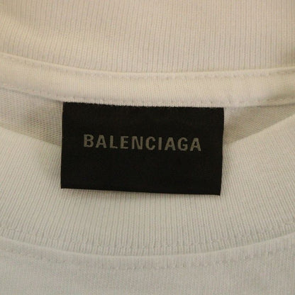 Balenciaga Medium Fit Logo Print Crew Neck Short Sleeve T-shirt White 612986