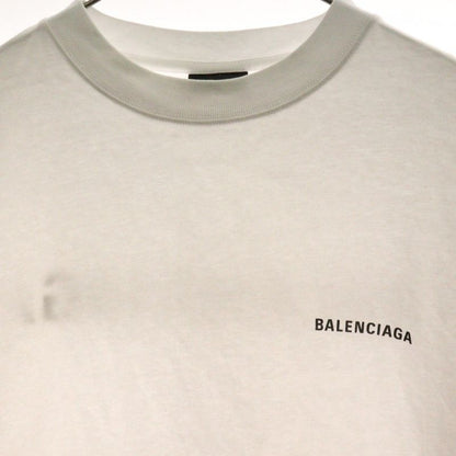 Balenciaga Medium Fit Logo Print Crew Neck Short Sleeve T-shirt White 612986