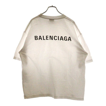 Balenciaga Medium Fit Logo Print Crew Neck Short Sleeve T-shirt White 612986