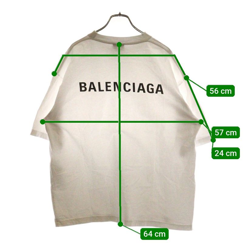 Balenciaga Medium Fit Logo Print Crew Neck Short Sleeve T-shirt White 612986