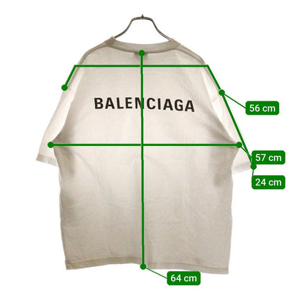 Balenciaga Medium Fit Logo Print Crew Neck Short Sleeve T-shirt White 612986