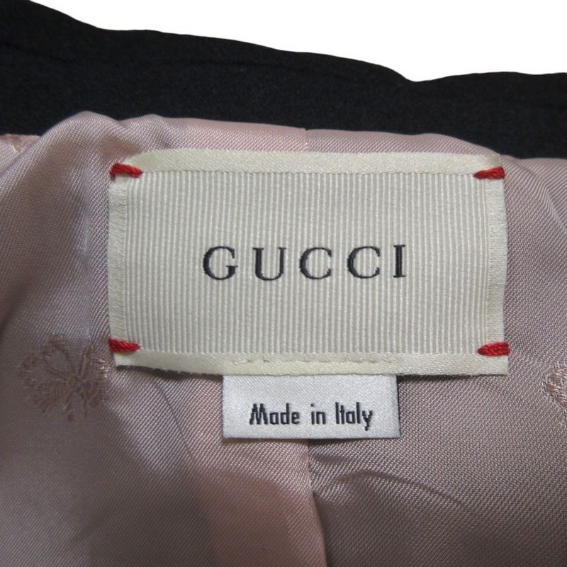 Gucci Children Gucci Children GG Button Melton Coat 477728 Size 10 Black Kids