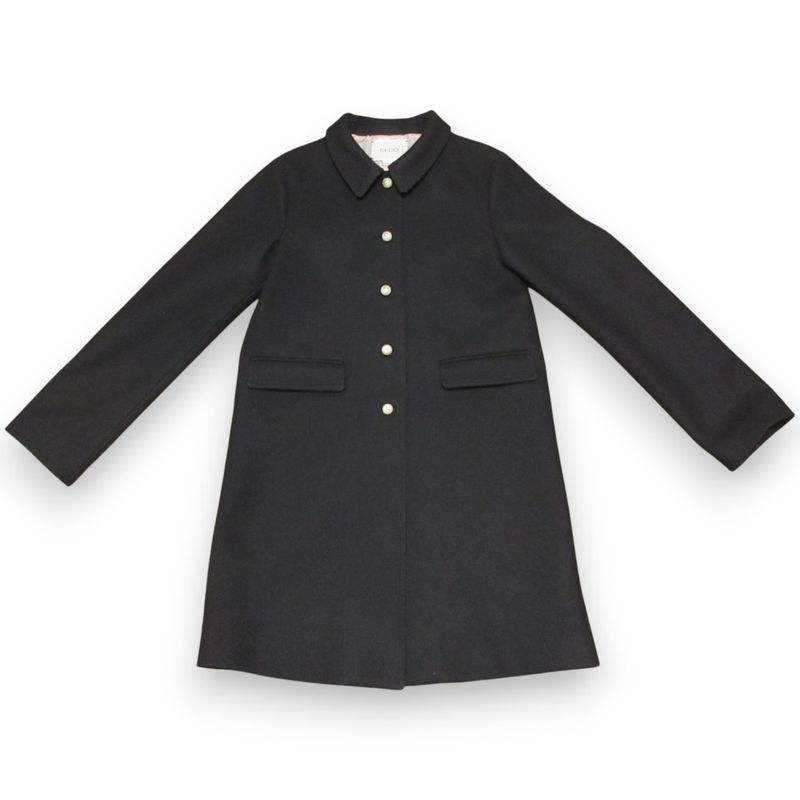 Gucci Children Gucci Children GG Button Melton Coat 477728 Size 10 Black Kids