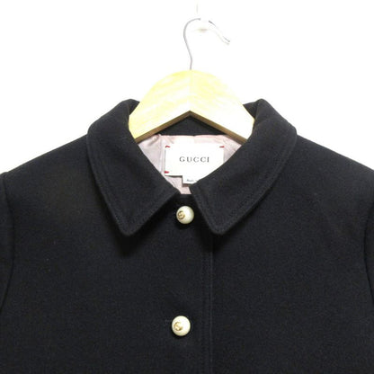 Gucci Children Gucci Children GG Button Melton Coat 477728 Size 10 Black Kids