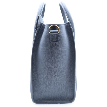 Celine Luggage Nano Shopper Leather 2WAY Hand Shoulder Bag Gold Hardware Gray