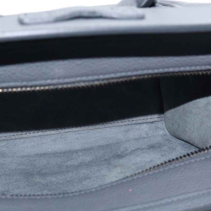 Celine Luggage Nano Shopper Leather 2WAY Hand Shoulder Bag Gold Hardware Gray