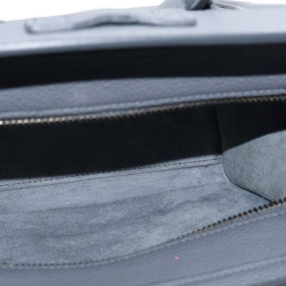 Celine Luggage Nano Shopper Leather 2WAY Hand Shoulder Bag Gold Hardware Gray