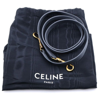 Celine Luggage Nano Shopper Leather 2WAY Hand Shoulder Bag Gold Hardware Gray