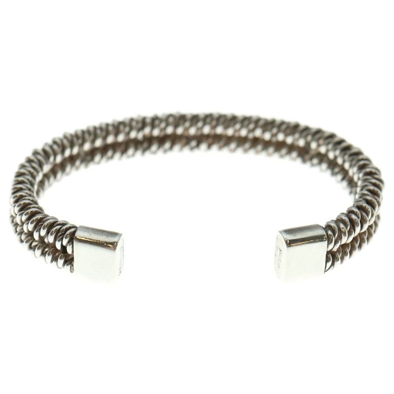 Hermes Vintage Woven Bangle Woven Bangle Bracelet Silver