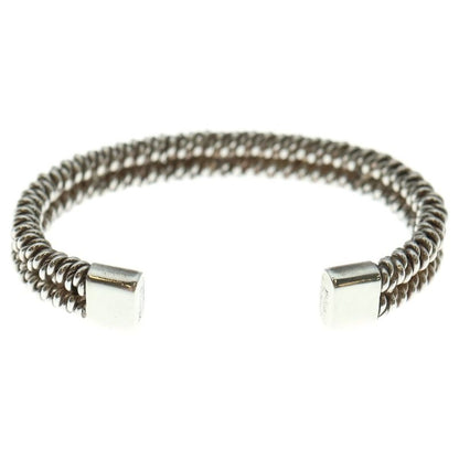 Hermes Vintage Woven Bangle Woven Bangle Bracelet Silver