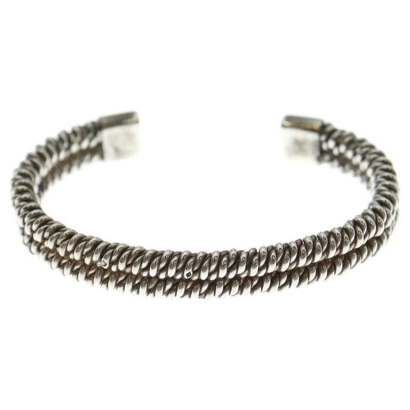 Hermes Vintage Woven Bangle Woven Bangle Bracelet Silver