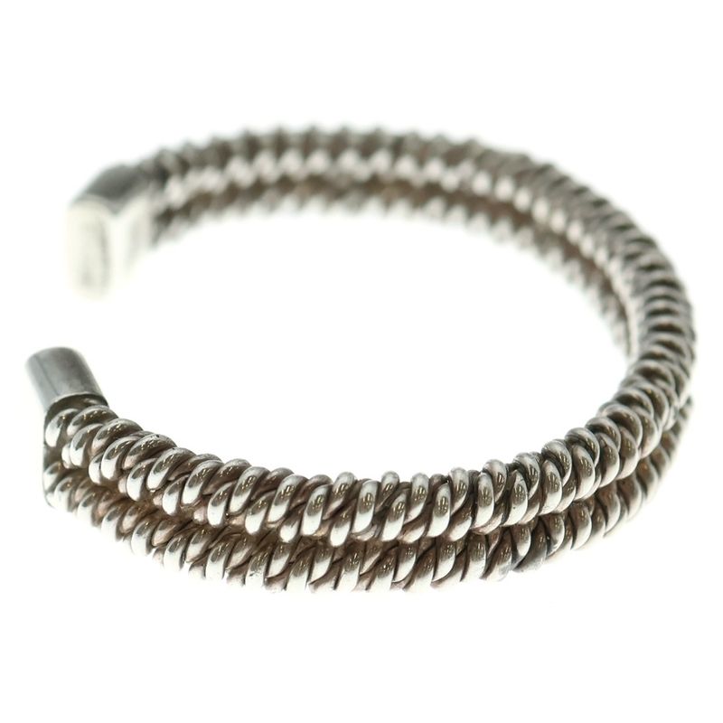 Hermes Vintage Woven Bangle Woven Bangle Bracelet Silver