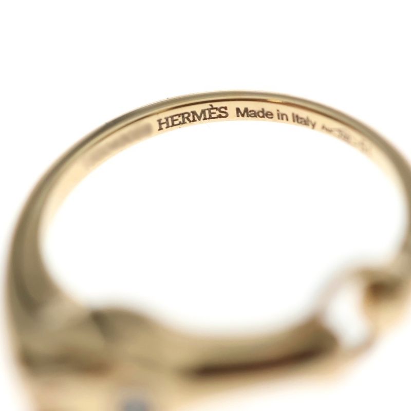 Hermes Gallop Ring With Diamonds Au750 Gold #51
