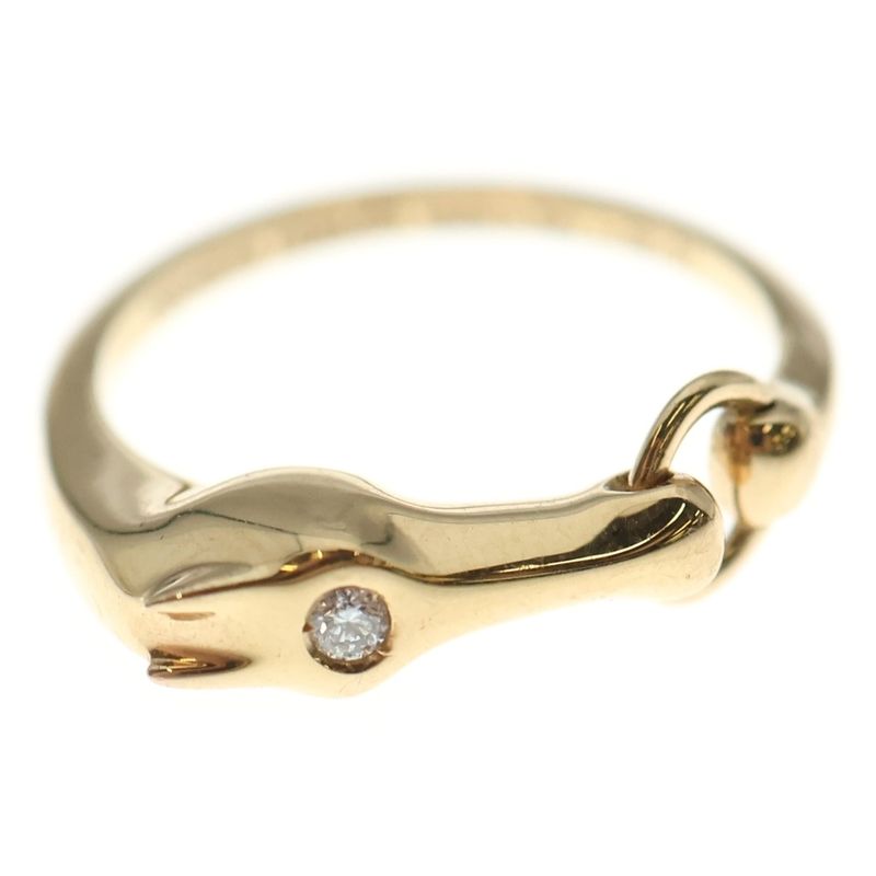 Hermes Gallop Ring With Diamonds Au750 Gold #51
