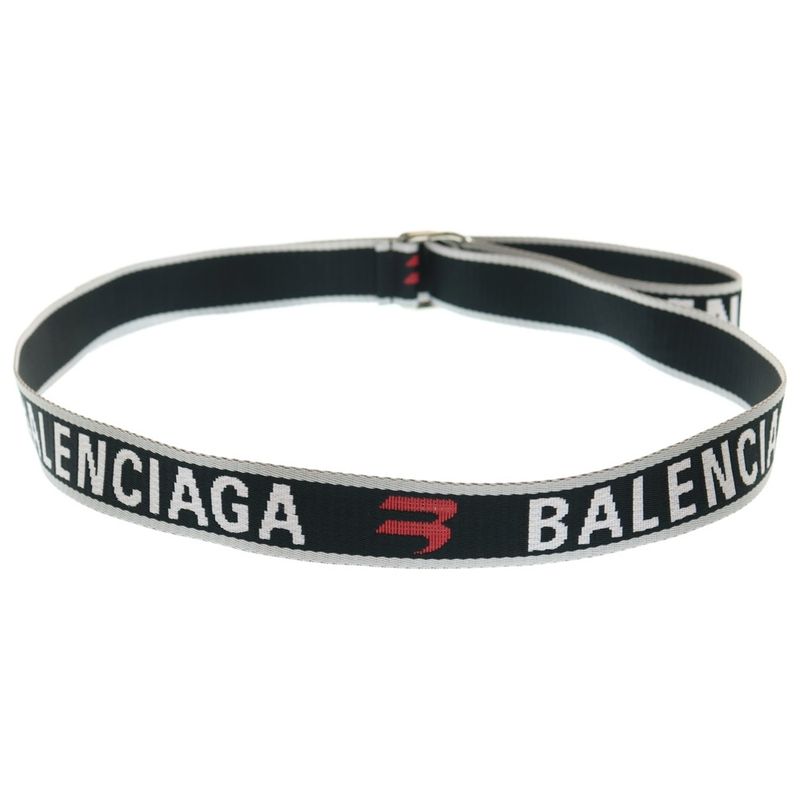 Balenciaga Dring Logo Belt Black/white 703137