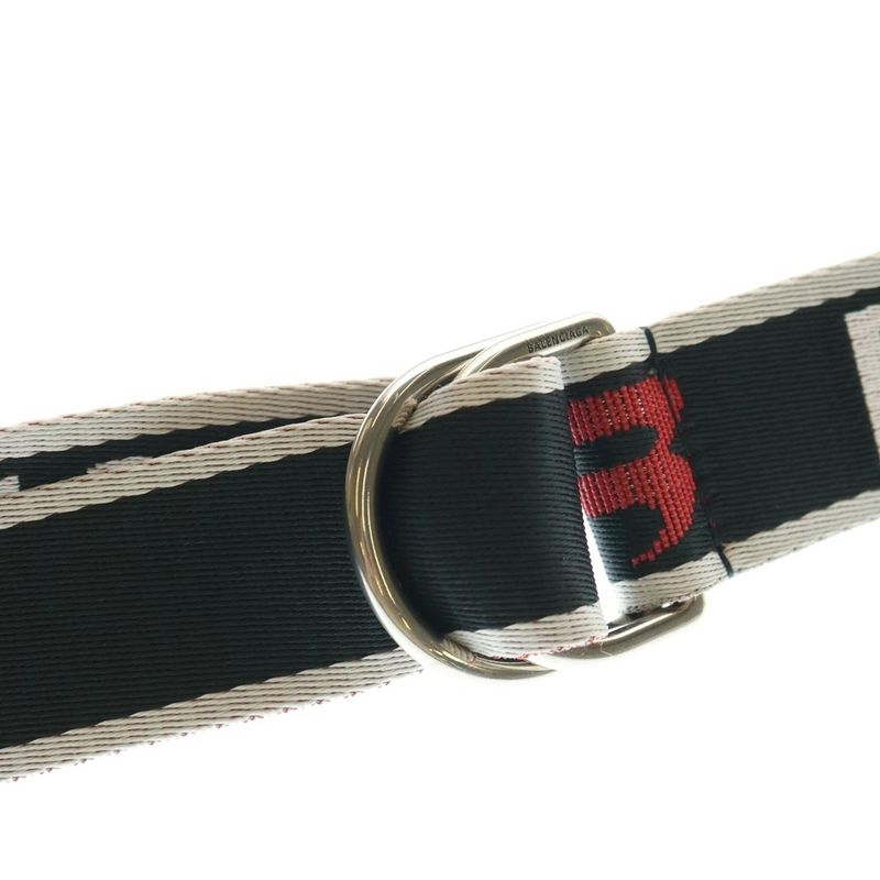 Balenciaga Dring Logo Belt Black/white 703137