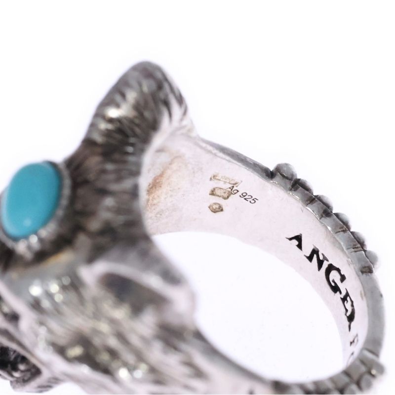 Gucci Anger Forest Turquoise Wolf Ring Silver