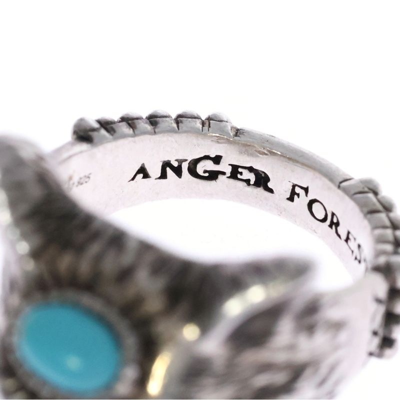 Gucci Anger Forest Turquoise Wolf Ring Silver