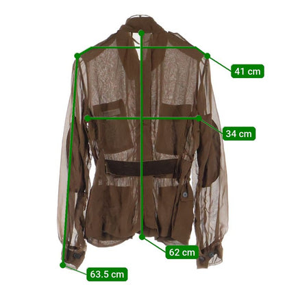 Saint Laurent Paris Stand Collar Military Shirt Blouse With Epaulettes Brown