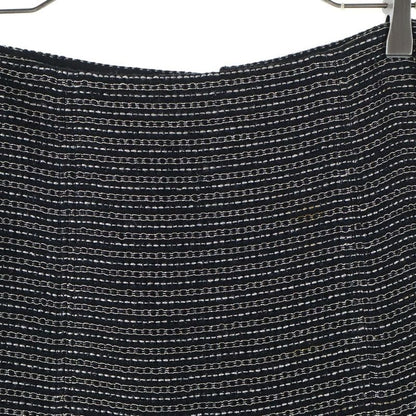 Chanel Coco Mark Tweed Sheer Embellished Tight Skirt Black/white 03A P22357v1314