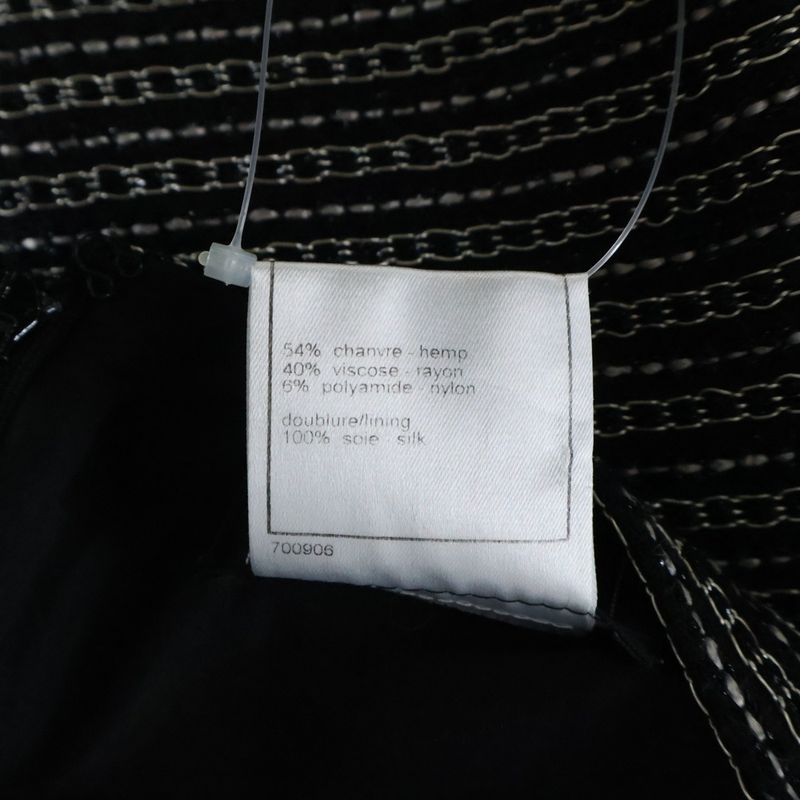 Chanel Coco Mark Tweed Sheer Embellished Tight Skirt Black/white 03A P22357v1314