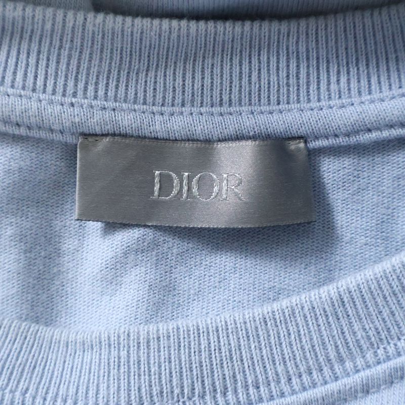 Christian Dior CD Icon Logo Embroidery Crew Neck Short Sleeve T-shirt Cut And