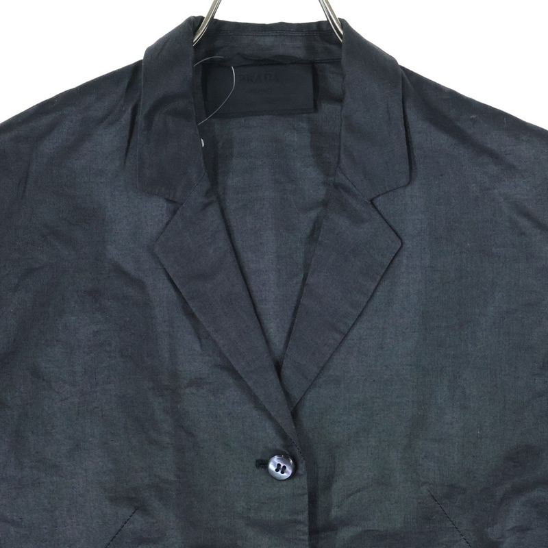 Prada Cotton 3-button Single Tailored Jacket Women's Black