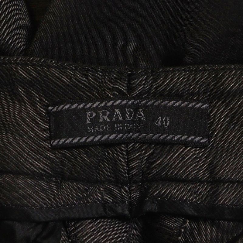 Prada Cotton Straight Slacks Pants Women Black