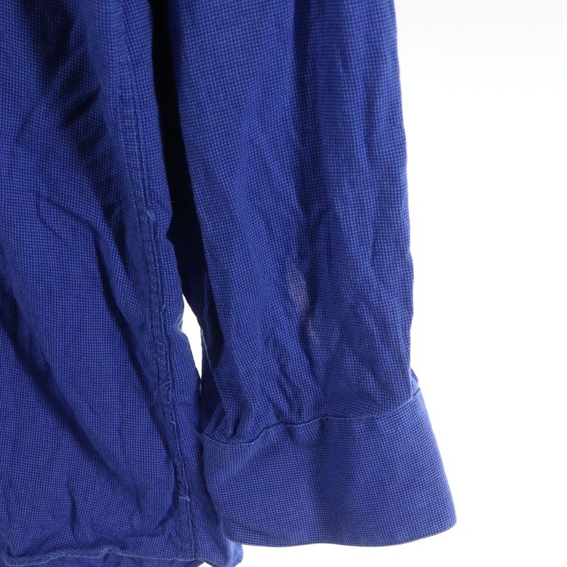 Christian Dior Open Collar Cotton Long Sleeve Open Collar Shirt Blue