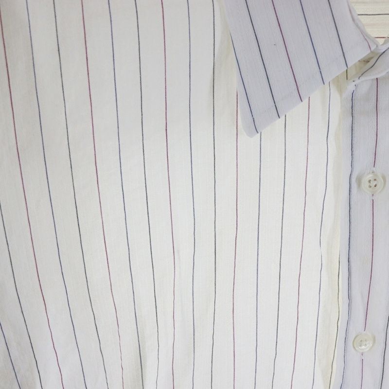 Christian Dior Striped Cotton Long Sleeve Shirt White