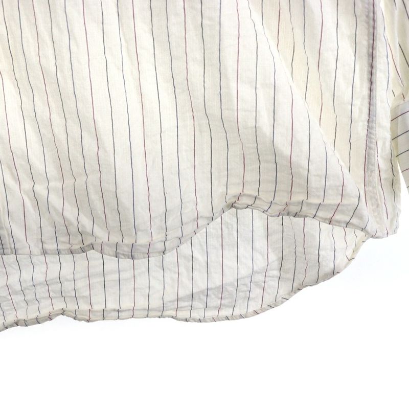 Christian Dior Striped Cotton Long Sleeve Shirt White