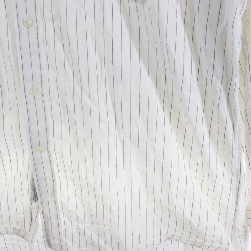 Christian Dior Striped Cotton Long Sleeve Shirt White