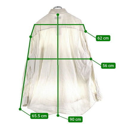 Christian Dior Striped Cotton Long Sleeve Shirt White