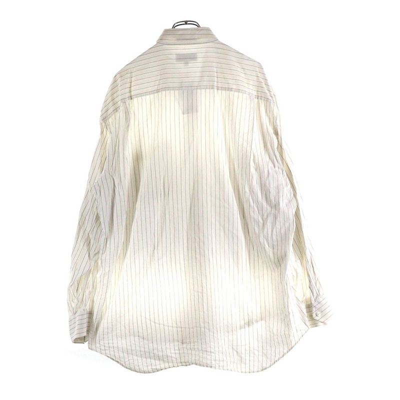 Christian Dior Striped Cotton Long Sleeve Shirt White